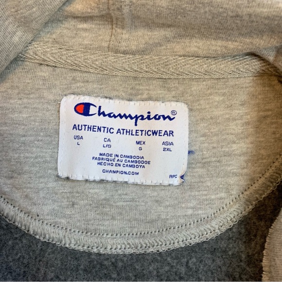 Champion Hooded Sweatshirt Dark Gray Size Large - Picture 12 of 13